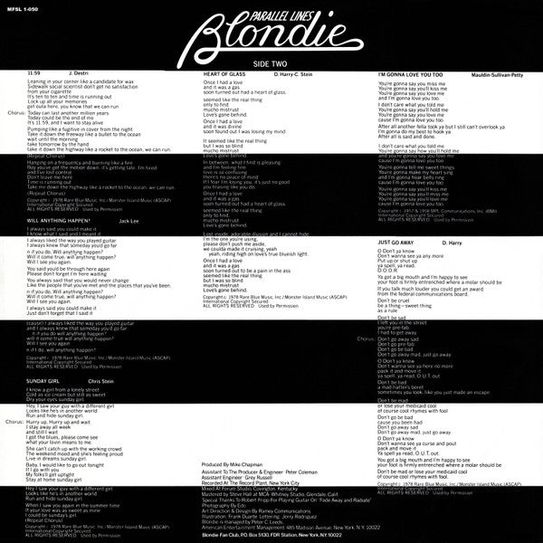 Blondie : Parallel Lines (LP, Album, RE, RM)