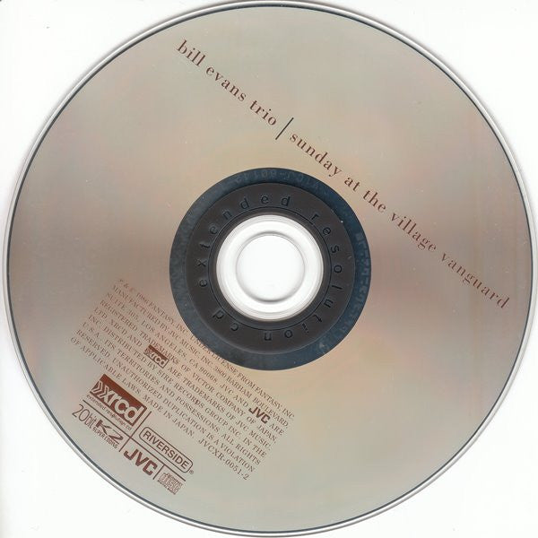 The Bill Evans Trio Featuring Scott LaFaro : Sunday At The Village Vanguard (XRCD, Album, RE, RM, Dig)