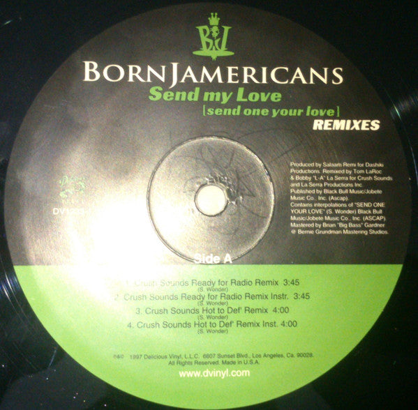 Born Jamericans : Send My Love (Remixes) (12", Promo)