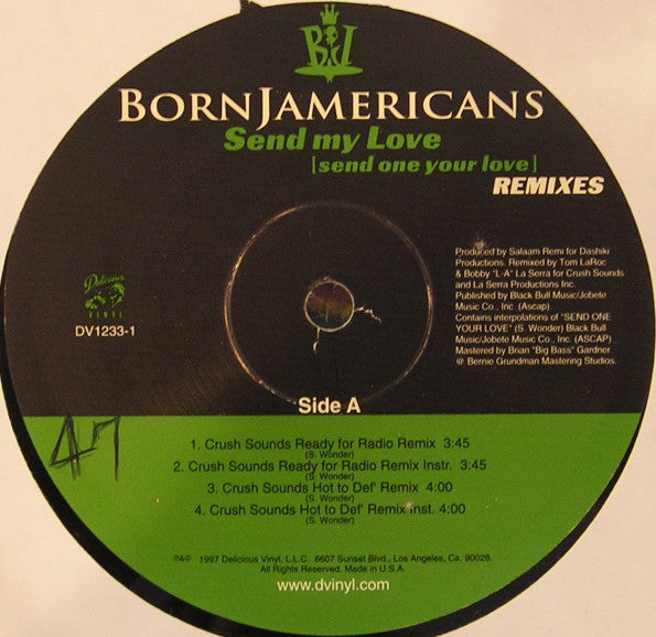 Born Jamericans : Send My Love (Remixes) (12", Promo)