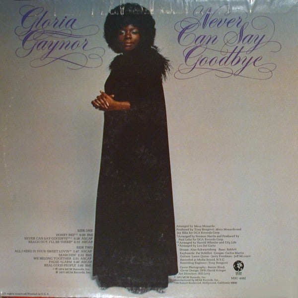 Gloria Gaynor : Never Can Say Goodbye (LP, Album, P/Mixed)