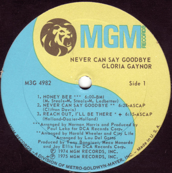 Gloria Gaynor : Never Can Say Goodbye (LP, Album, P/Mixed)