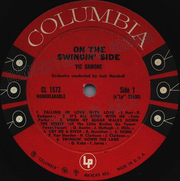 Vic Damone : On The Swingin' Side (LP, Album, Mono, Promo)