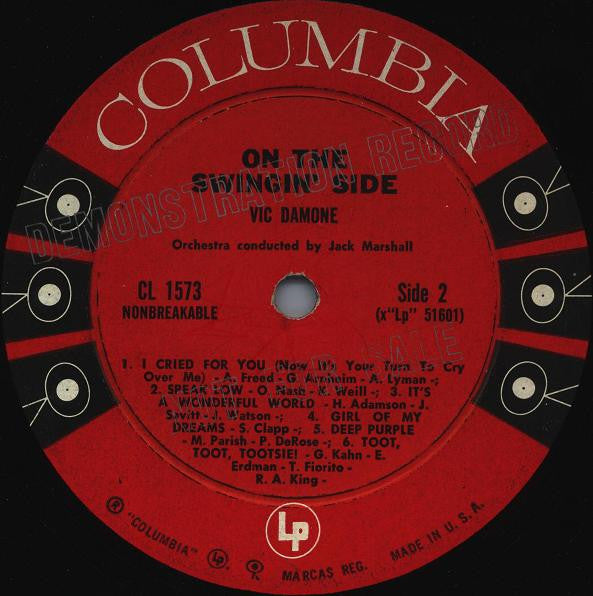 Vic Damone : On The Swingin' Side (LP, Album, Mono, Promo)