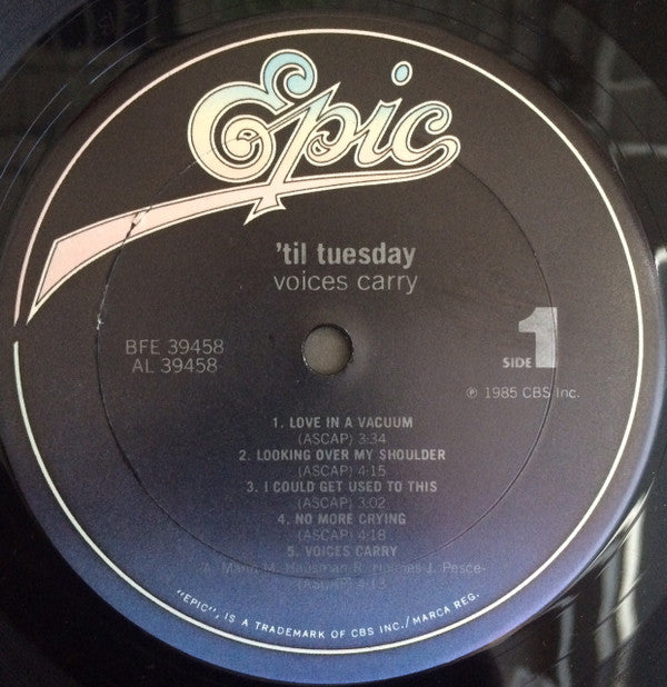 'Til Tuesday : Voices Carry (LP, Album)