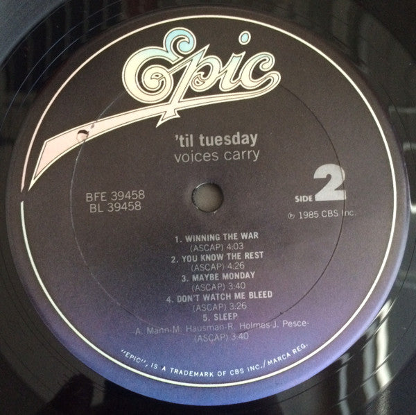 'Til Tuesday : Voices Carry (LP, Album)