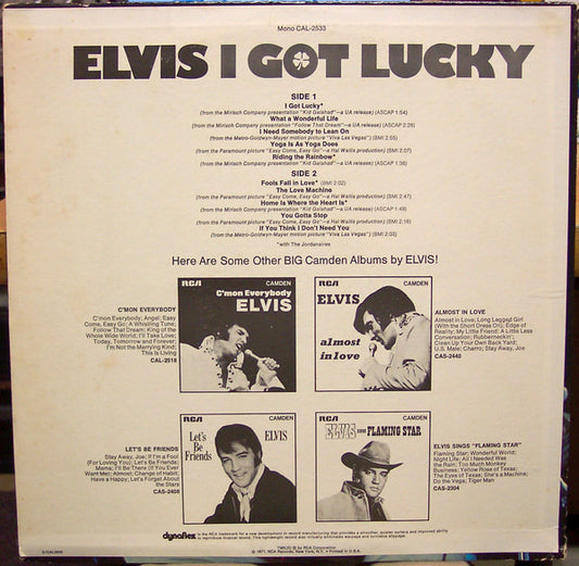 Elvis Presley : I Got Lucky (LP, Comp, Mono)