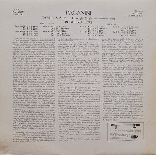Niccolò Paganini, Ruggiero Ricci : Paganini Caprices (LP)