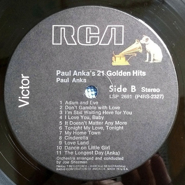 Paul Anka : Paul Anka's 21 Golden Hits (LP, Comp, RE)