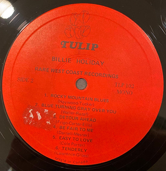 Billie Holiday : Rare West Coast Recordings (LP, Comp, Mono)