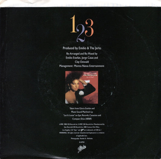 Miami Sound Machine : 123 (7", Single, Styrene, Car)