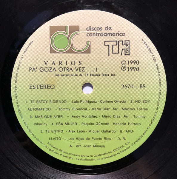 Various : Pa’ Goza Otra Vez (LP, Comp)