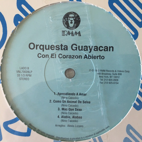 Guayacán Orquesta : Con El Corazon Abierto (LP, Album)