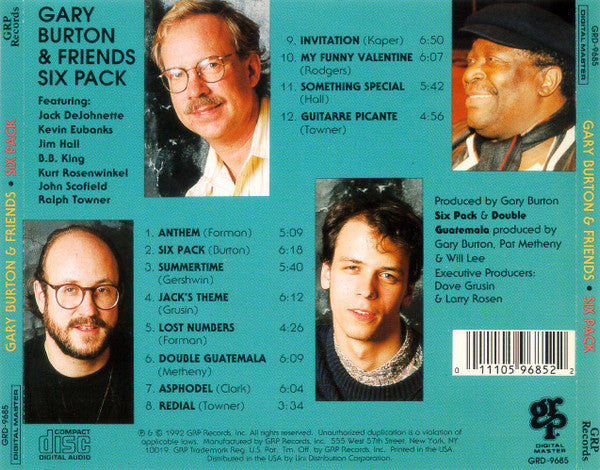 Gary Burton & Friends : Six Pack (CD, Album)