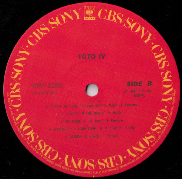 Toto : Toto IV (LP, Album)
