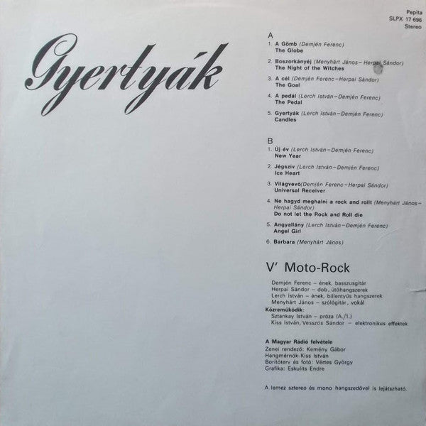 V'Moto Rock : Gyertyák (LP, Album)