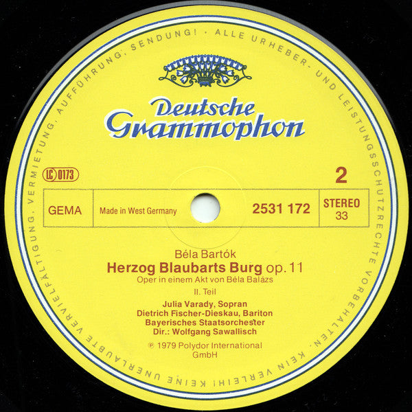 Béla Bartók - Dietrich Fischer-Dieskau • Iulia Várady, Bayerisches Staatsorchester • Wolfgang Sawallisch : Herzog Blaubarts Burg = Duke Bluebeard's Castle (LP, Album)