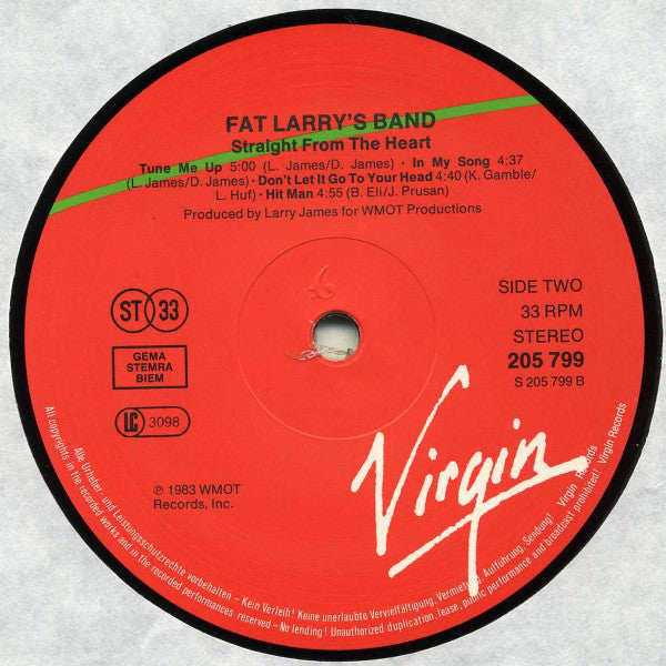 Fat Larry's Band : Straight From The Heart (LP, Album)