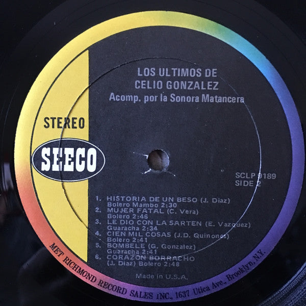 Celio González Con La Sonora Matancera : Los Ultimos De Celio Gonzalez (LP, Album, RP)