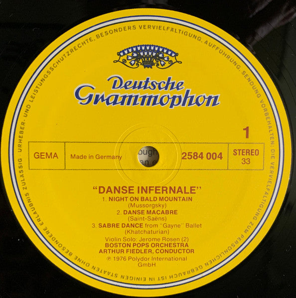 Boston Pops Orchestra, Arthur Fiedler, Modest Mussorgsky / Camille Saint-Saëns / Aram Khatchaturian / Paul Dukas / Igor Stravinsky / Alberto Ginastera : Danse Infernale (LP, Album)