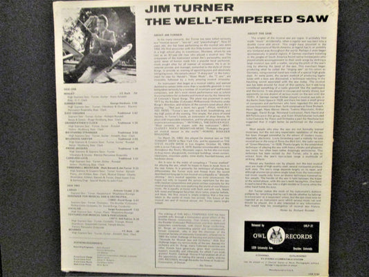 Jim Turner (11) : The Well-Tempered Saw (LP, Album, Quad)