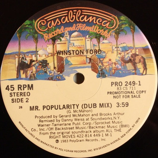 Winston Ford : Mr. Popularity (12", Promo)