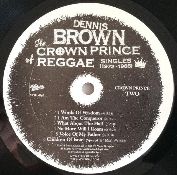 Dennis Brown : The Crown Prince Of Reggae: Singles (1972-1985) (LP, Comp)