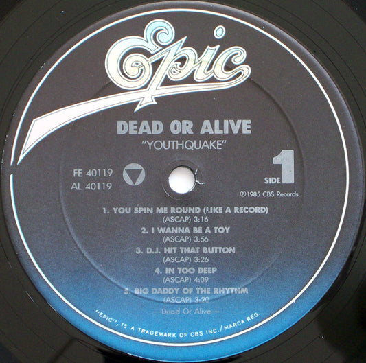 Dead Or Alive : Youthquake (LP, Album, Car)