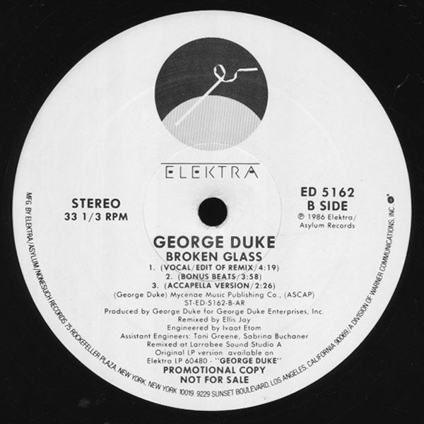 George Duke : Broken Glass (12", Promo, AR )