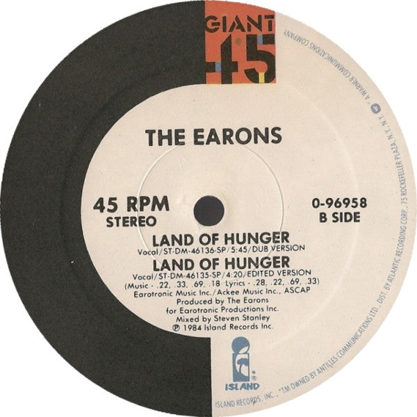 The Earons : Land Of Hunger (12")