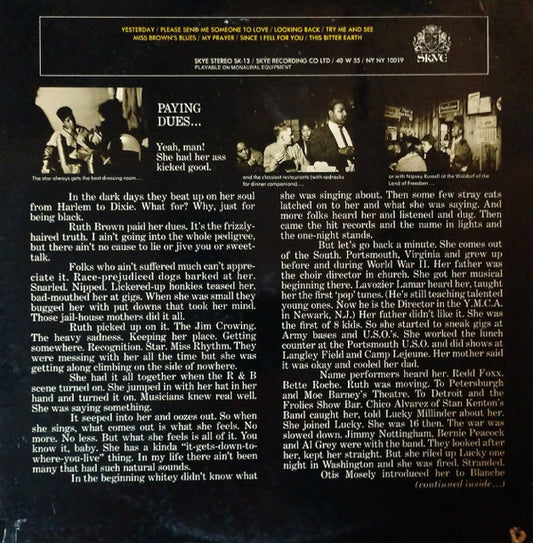 Ruth Brown : Black Is Brown And Brown Is Beautiful (LP, Album, Gat)