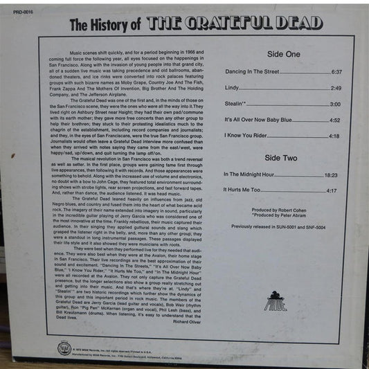 The Grateful Dead : The History Of The Grateful Dead (LP, Comp)