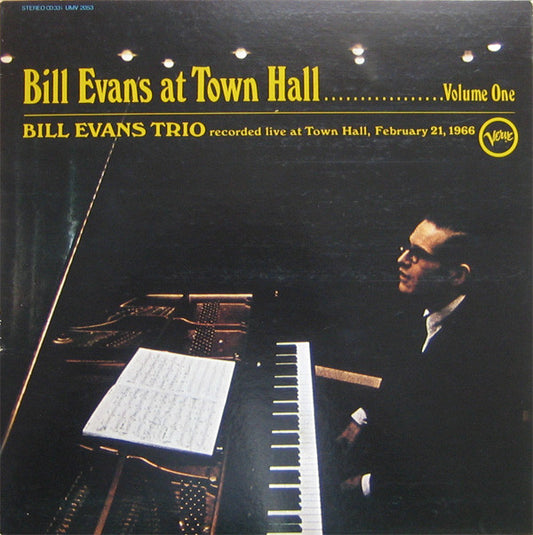 Bill Evans - Bill Evans At Town Hall.... Volume One vinyl record, LP (Near Mint (NM or M-)) | Lulo Records