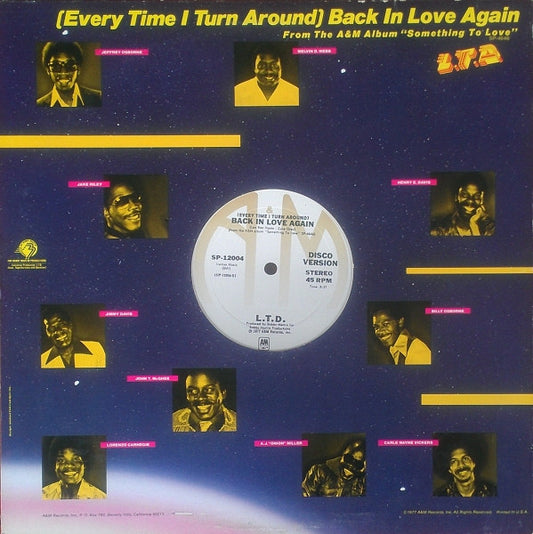 L.T.D. - We Party Hearty / (Every Time I Turn Around) Back In Love Again vinyl record, 12" (Very Good Plus (VG+)) | Lulo Records