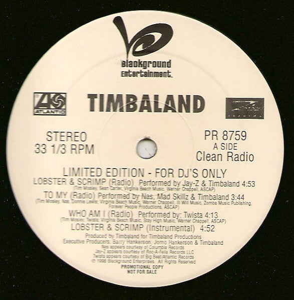 Timbaland : Limited Edition - For DJ's Only (12", Ltd, Promo)