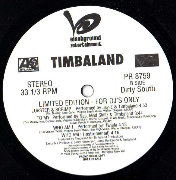 Timbaland : Limited Edition - For DJ's Only (12", Ltd, Promo)