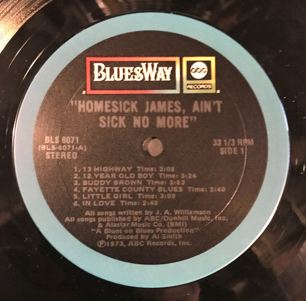 Homesick James : Homesick James, Ain't Sick No More (LP, Album)
