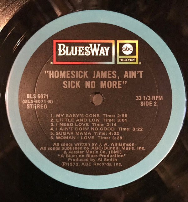 Homesick James : Homesick James, Ain't Sick No More (LP, Album)