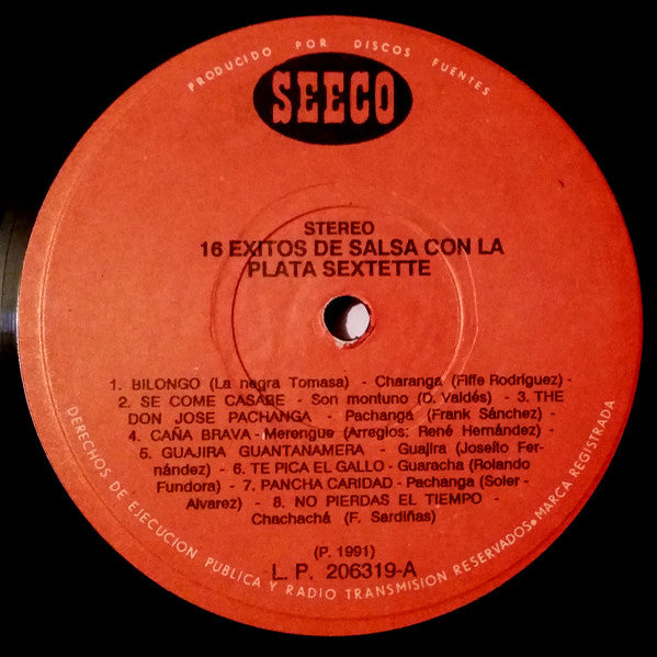 La Plata Sextette : 16 Exitos De Salsa Con La Plata Sextette (LP)