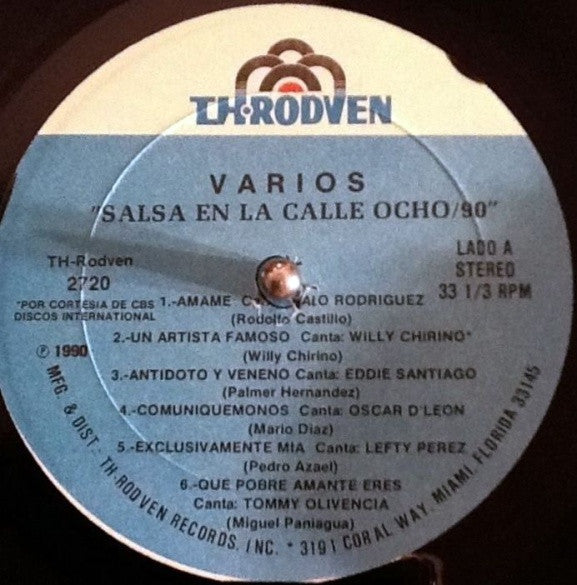 Various : Salsa En La Calle Ocho / 90 (LP, Comp)