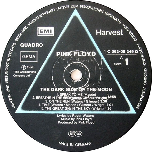 Pink Floyd : The Dark Side Of The Moon (LP, Album, Quad, Gat)