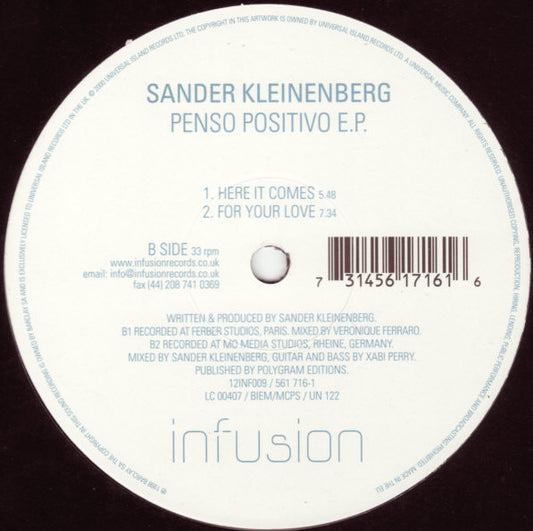 Sander Kleinenberg - Penso Positivo E.P. vinyl record, 12" (Very Good Plus (VG+)) | Lulo Records