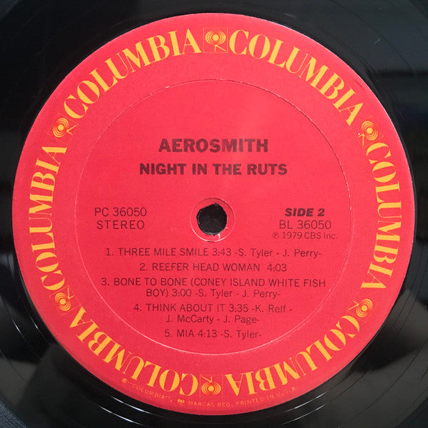 Aerosmith : Night In The Ruts (LP, Album, RE)