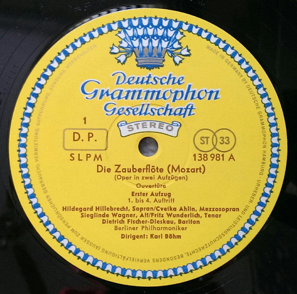 Wolfgang Amadeus Mozart - Evelyn Lear • Lisa Otto • Roberta Peters • Franz Crass • Dietrich Fischer-Dieskau • Hans Hotter • Fritz Wunderlich • Berliner Philharmoniker • Karl Böhm : Die Zauberflöte = The Magic Flute = La Flute Enchantée (3xLP, RP + Box)
