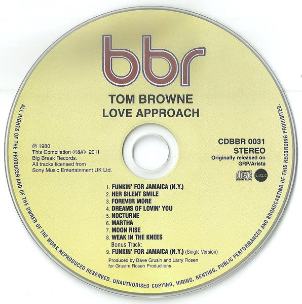 Tom Browne : Love Approach (CD, Album, RE, RM)