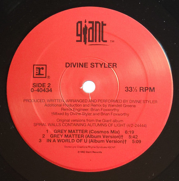 Divine Styler : Grey Matter (12", Maxi, Gen)