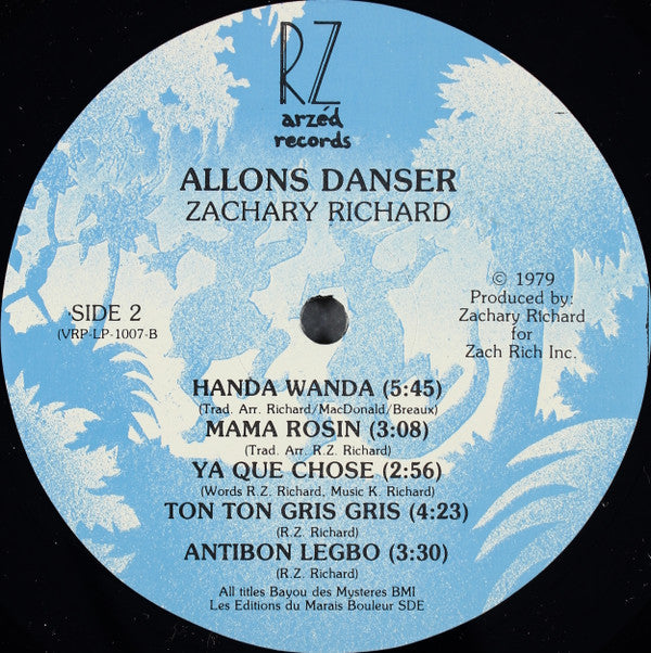 Zachary Richard : Allons Danser (LP, Album, RE)
