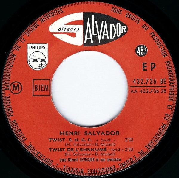 Henri Salvador : Le Lion Est Mort Ce Soir / Twist S.N.C.F. (7", EP, RE)