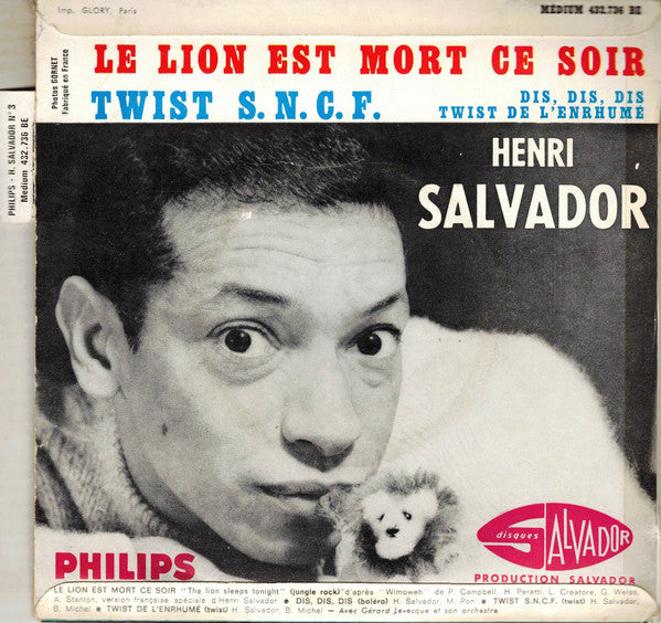 Henri Salvador : Le Lion Est Mort Ce Soir / Twist S.N.C.F. (7", EP, RE)