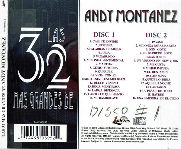 Andy Montañez : Las 32 Mas Grandes De Andy Montañez (2xCD, Comp)